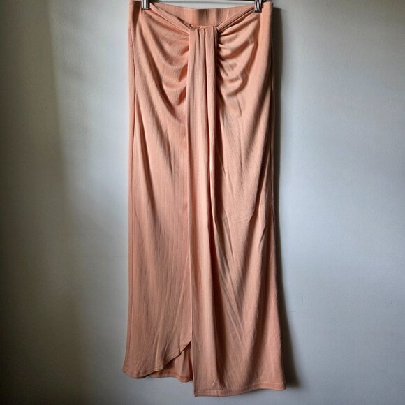 EUC LIKE NEW SIGNIFICANT OTHER DRAPED WRAP RIBBED MAXI SKIRT SIZE US 8 / S/M - Picture 1 of 16